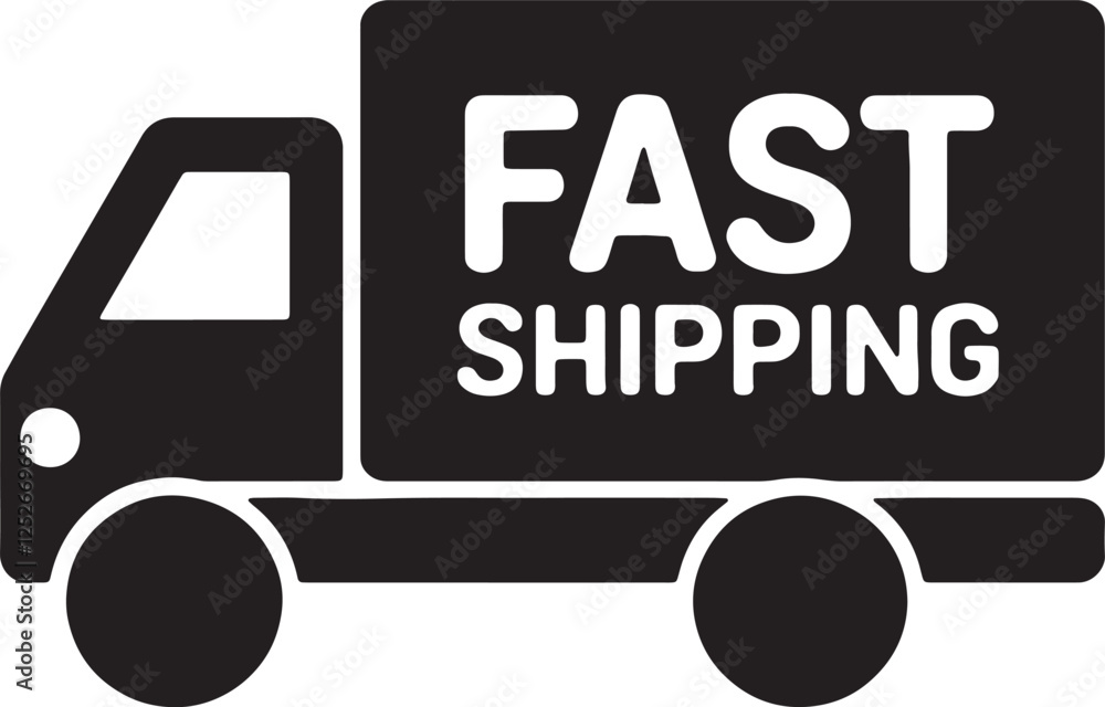 Fast shipping delivery truck flat icon for apps and websites Fast shipping delivery truck flat icon for apps and websites