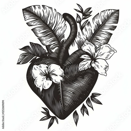 Floral Heart Illustration B...