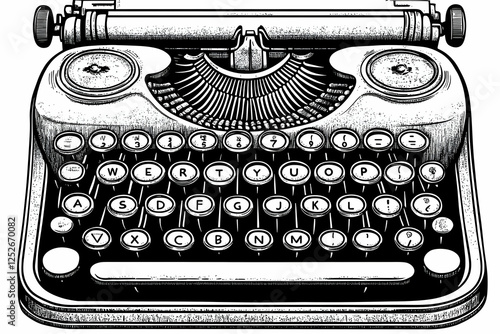 Vintage Typewriter Illustra...