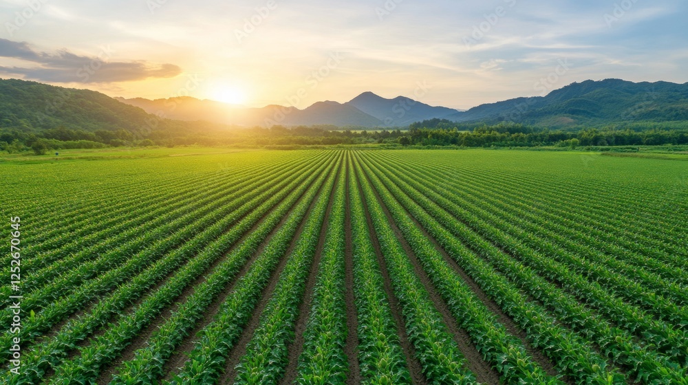 Stunning Aerial View of Sprawling Dragon Fruit Farm at Sunset Stunning Aerial View of Sprawling Dragon Fruit Farm at Sunset