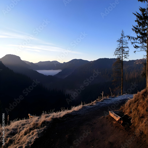Misty Mountain Sunrise Land...