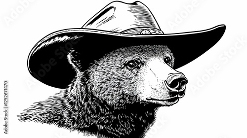 Grizzly Bear in Cowboy Hat ...