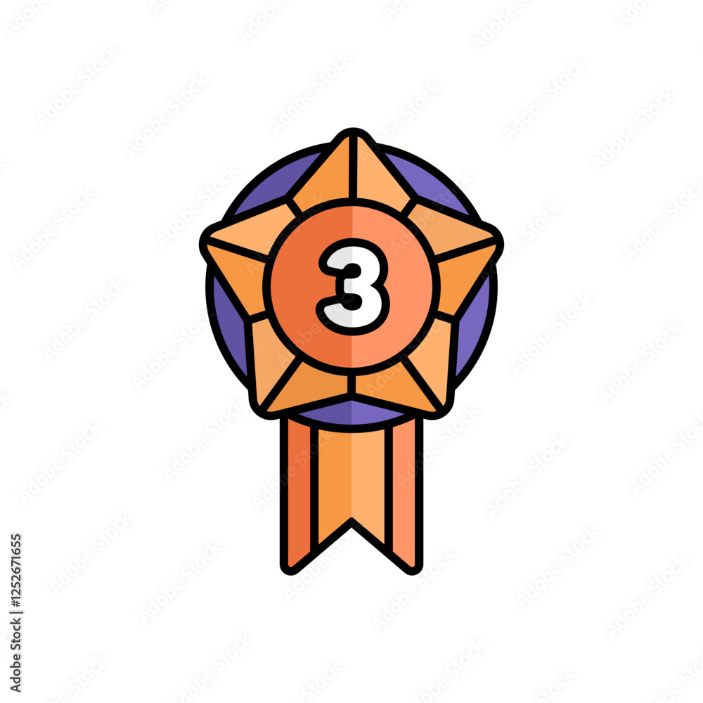 Obraz premium Bronze Badge Icon With Lineal Color Design Style