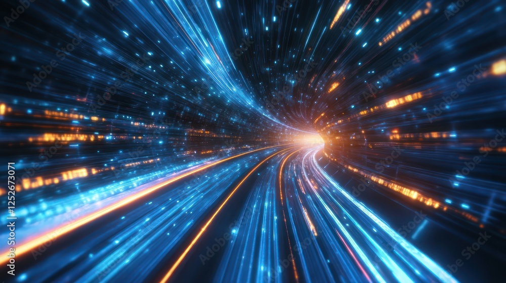 Naklejka premium Digital Speed: A Journey Through the Data Stream