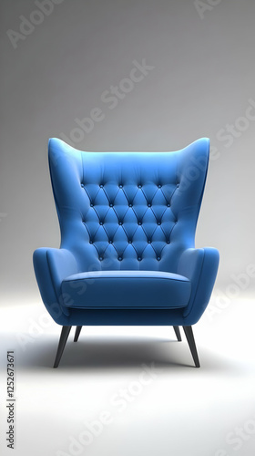 Blue Velvet Wingback Armcha...