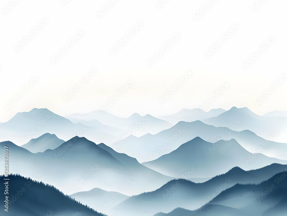 Obraz premium Misty Mountain Illustration