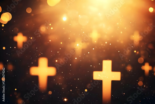 Golden Cross Abstract Backg...