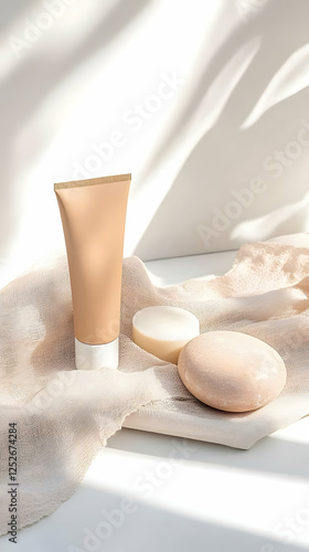 Beige Cream Tube, Soap, Min...