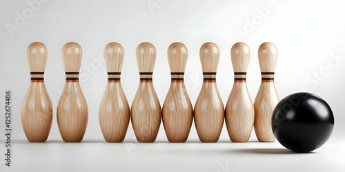 Wooden Bowling Pins and Bal...
