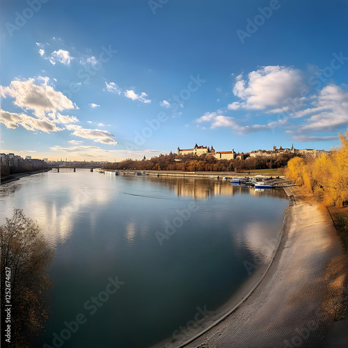 Riverfront Castle Autumn La...
