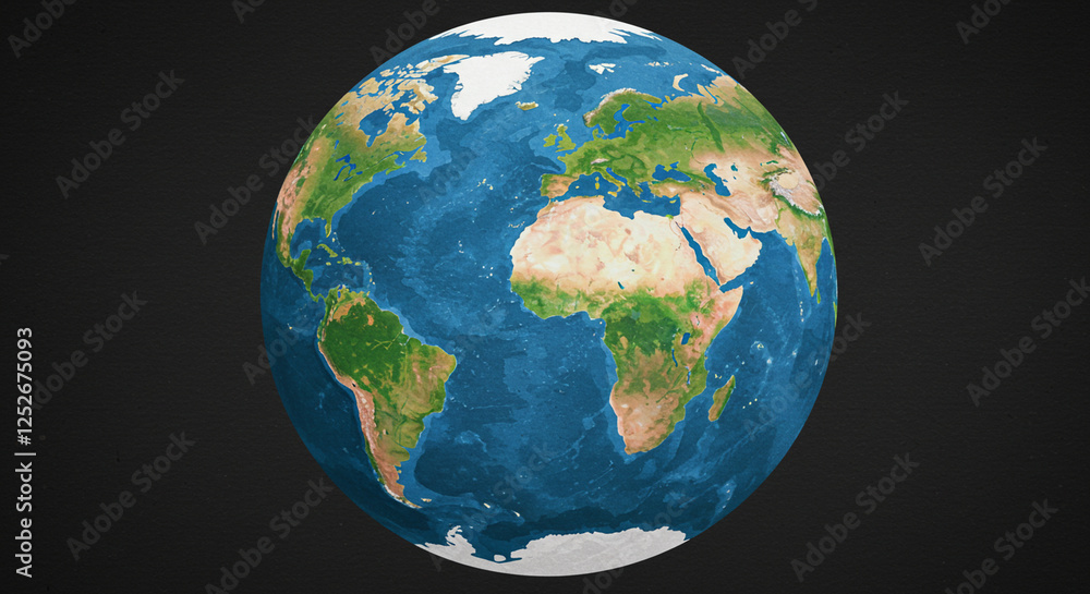 Fototapeta premium Earth’s Continents in Beautiful Watercolor Art
