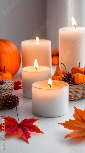 Autumn Cozy Candles Illustr...