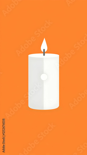 Lit Candle Illustration on ...