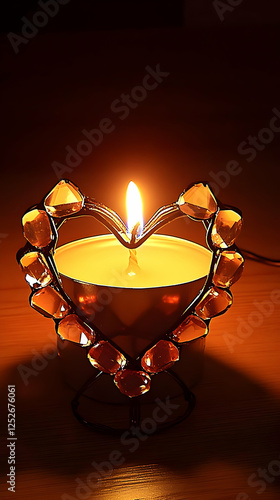 Heart-Shaped Candle Illustr...