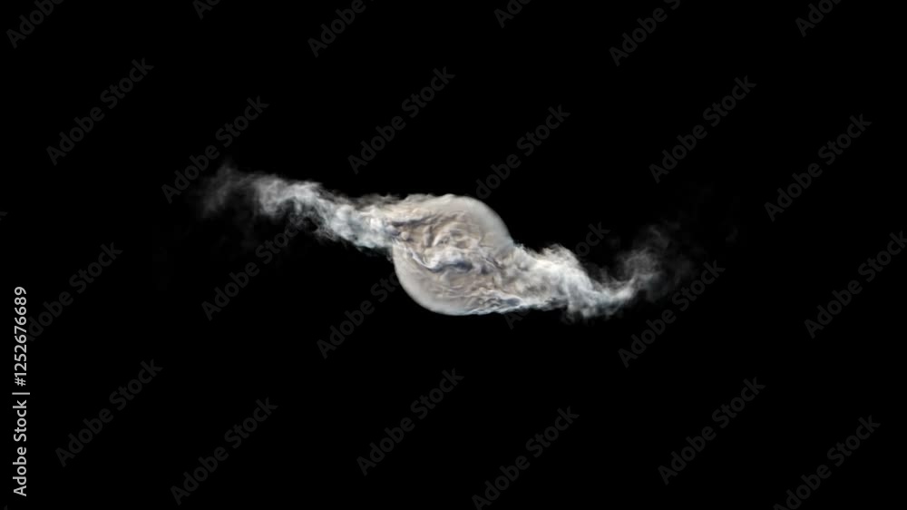 The smoke spreads from the center to the sides in a spiral motion. 3d animation The smoke spreads from the center to the sides in a spiral motion. 3d animation