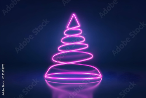 Abstract 3D Neon Spiral Chr...