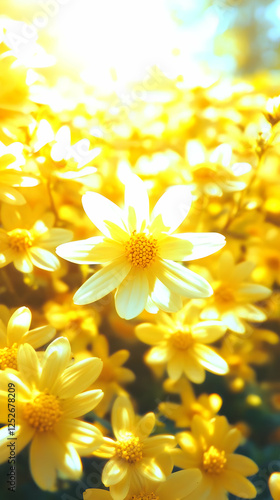 Vibrant Yellow Flower Field...