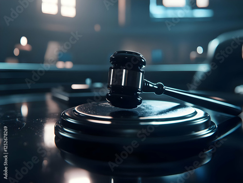 3D Judge Gavel on Sound Block
