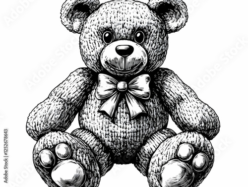 Engraved Teddy Bear Illustr...