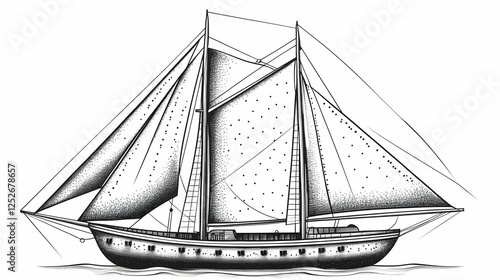 Classic Sailing Yacht Illus...