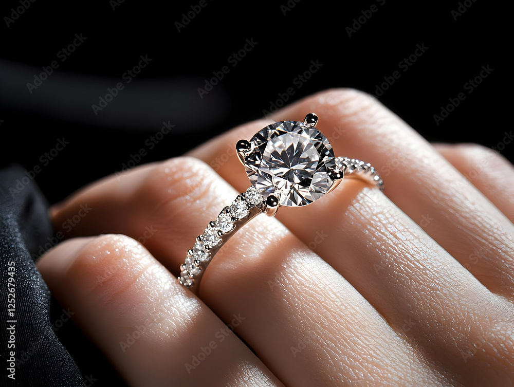 Brilliant Diamond Ring, Realistic Photo Brilliant Diamond Ring, Realistic Photo