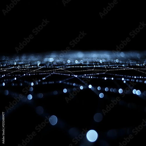 Abstract Night Web Dewdrops