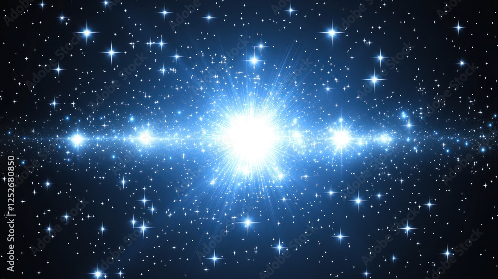Obraz premium Cosmic explosion backdrop, galaxy, stars, bright light, space, design