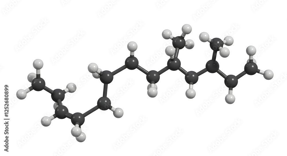 Molecular Structure of Alkane Chemical Compound in 3D Scientific Visualization Molecular Structure of Alkane Chemical Compound in 3D Scientific Visualization