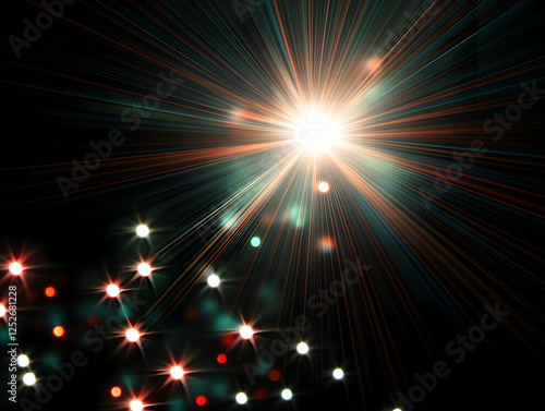 Abstract Light Rays Backgro...