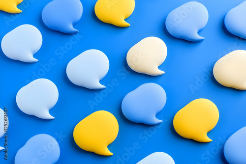 3D Pastel Speech Bubbles Ba...