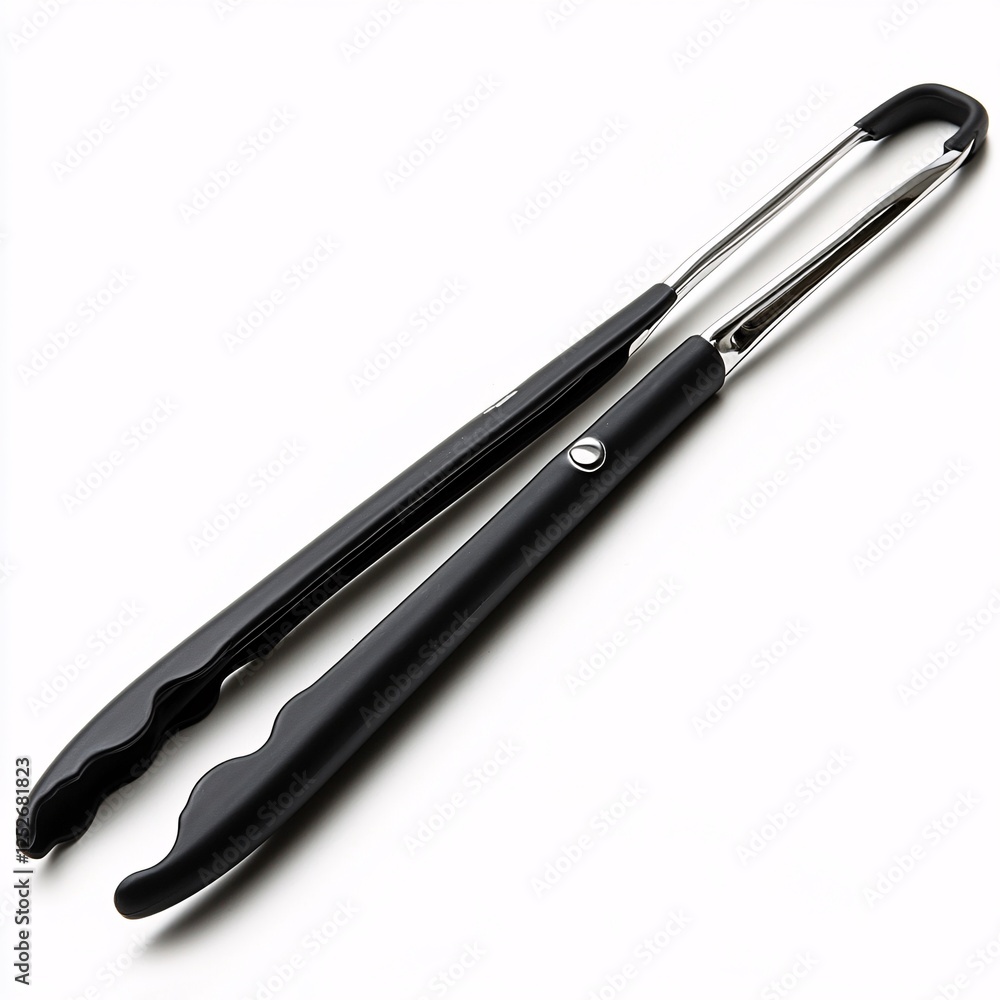 Black and Stainless Steel Kitchen Tongs Food Serving Utensil Black and Stainless Steel Kitchen Tongs Food Serving Utensil