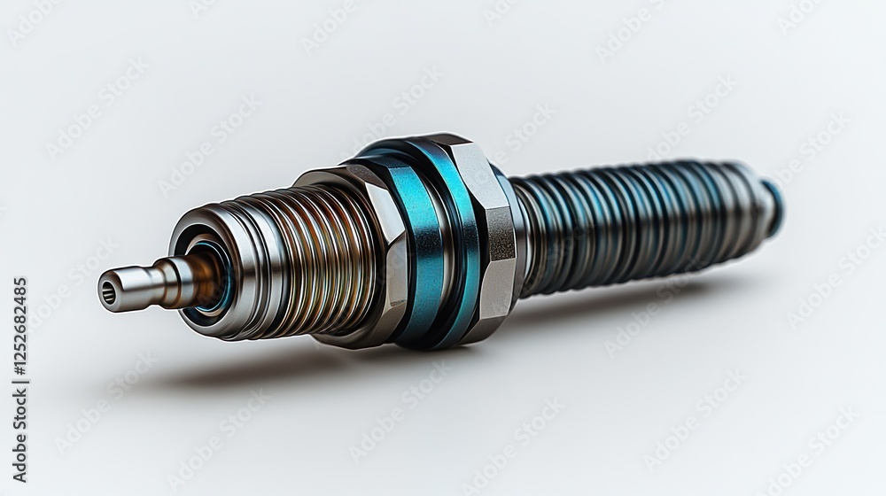 Spark plug on white background, automotive part Spark plug on white background, automotive part