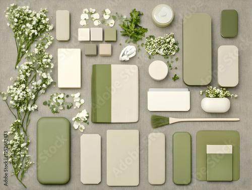 Sage Green and Beige Abstra...