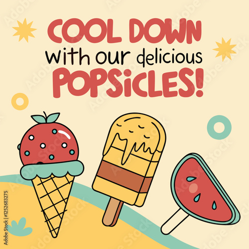  Ice Cream Popsicles on a Stick Poster