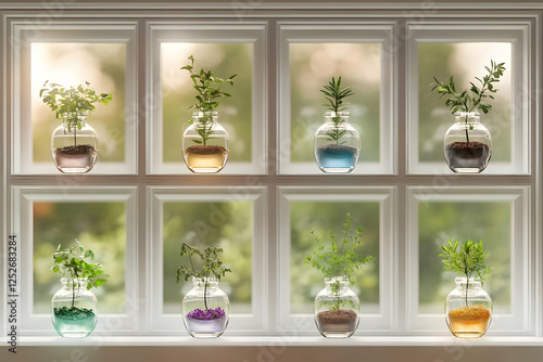 Windowsill Plants 3D Illust...