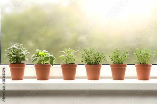 Five Herb Plants in Terraco...
