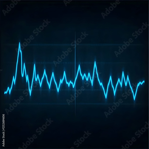 Abstract Blue Glowing Wavef...