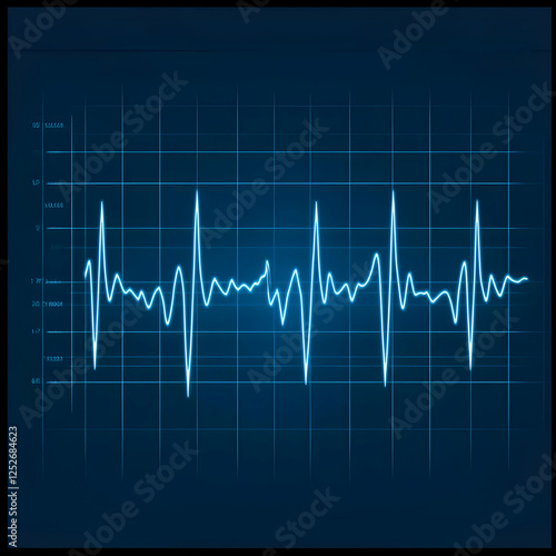 Abstract Blue Heartbeat Wav...