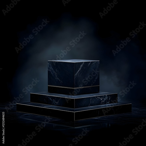 Dark Marble 3D Platform Bac...