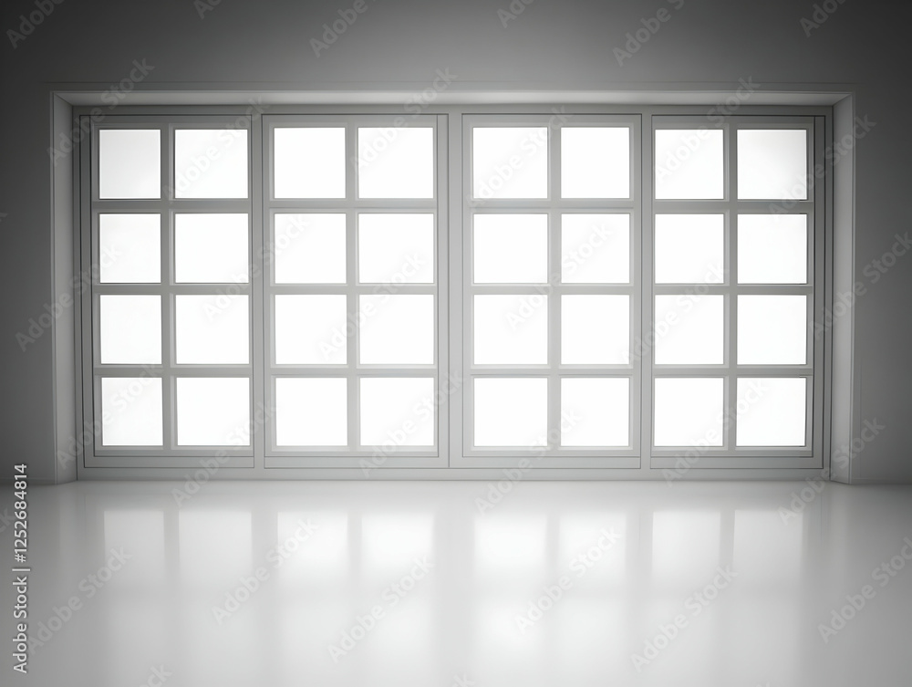 Fototapeta premium Bright White Window Pane 3D Render