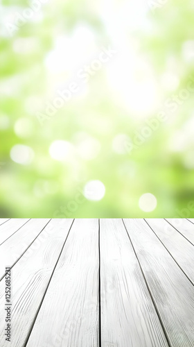 White Wood Tabletop Green B...