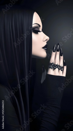 Dark Elegance: A 3D Illustr...