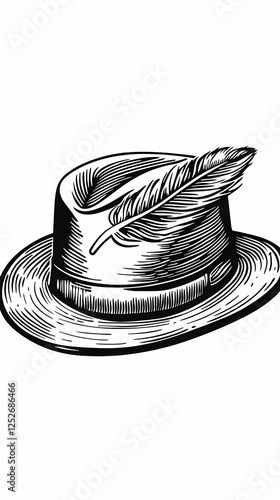 Stylish Fedora Hat Illustra...