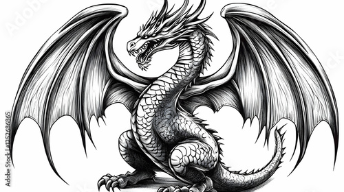 Majestic Dragon Illustration