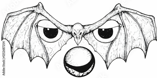 Bat Wings Orb Illustration