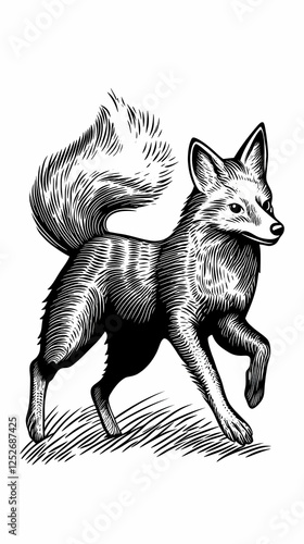 Running Fox Illustration