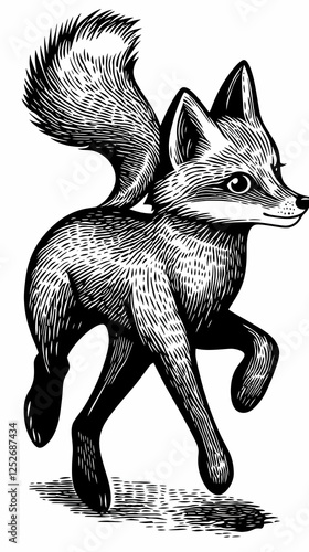 Running Fox Illustration