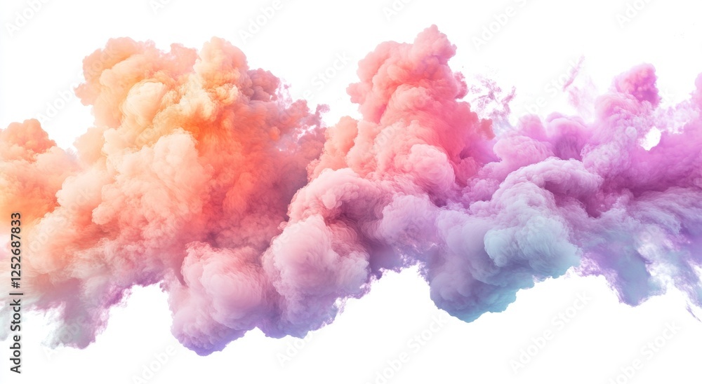 Colorful ink swirling, studio shot, white background, abstract art, design element Colorful ink swirling, studio shot, white background, abstract art, design element