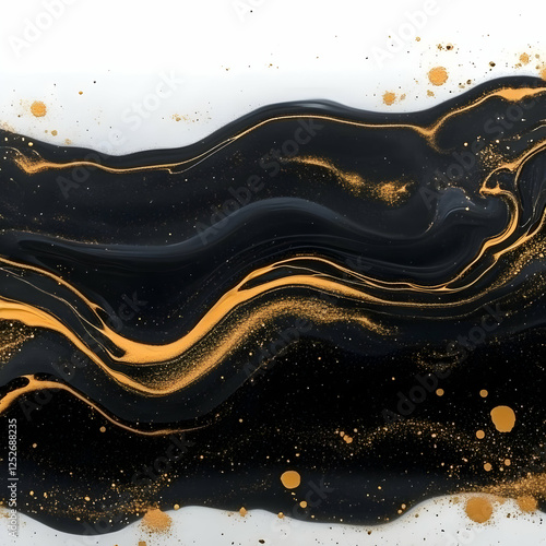 Abstract Gold Black Swirl B...