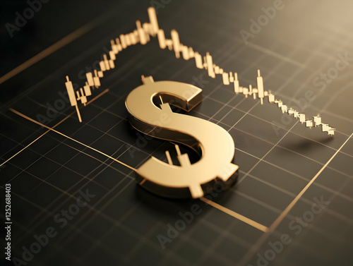 Golden Dollar 3D Illustrati...